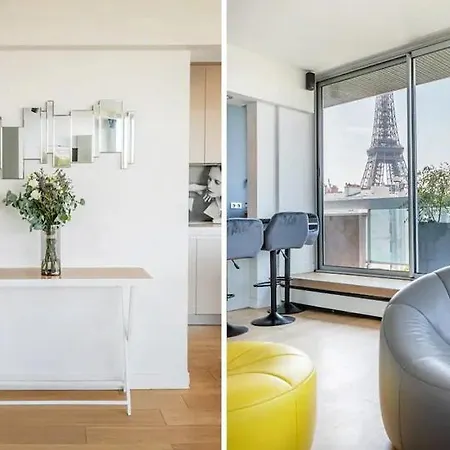 Apartment 2br élégant Avec Vue Sur La Tour Eiffel Paris